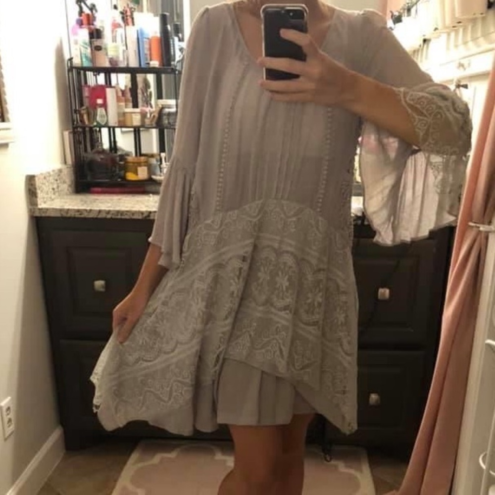 Lace Grey Boutique Dress